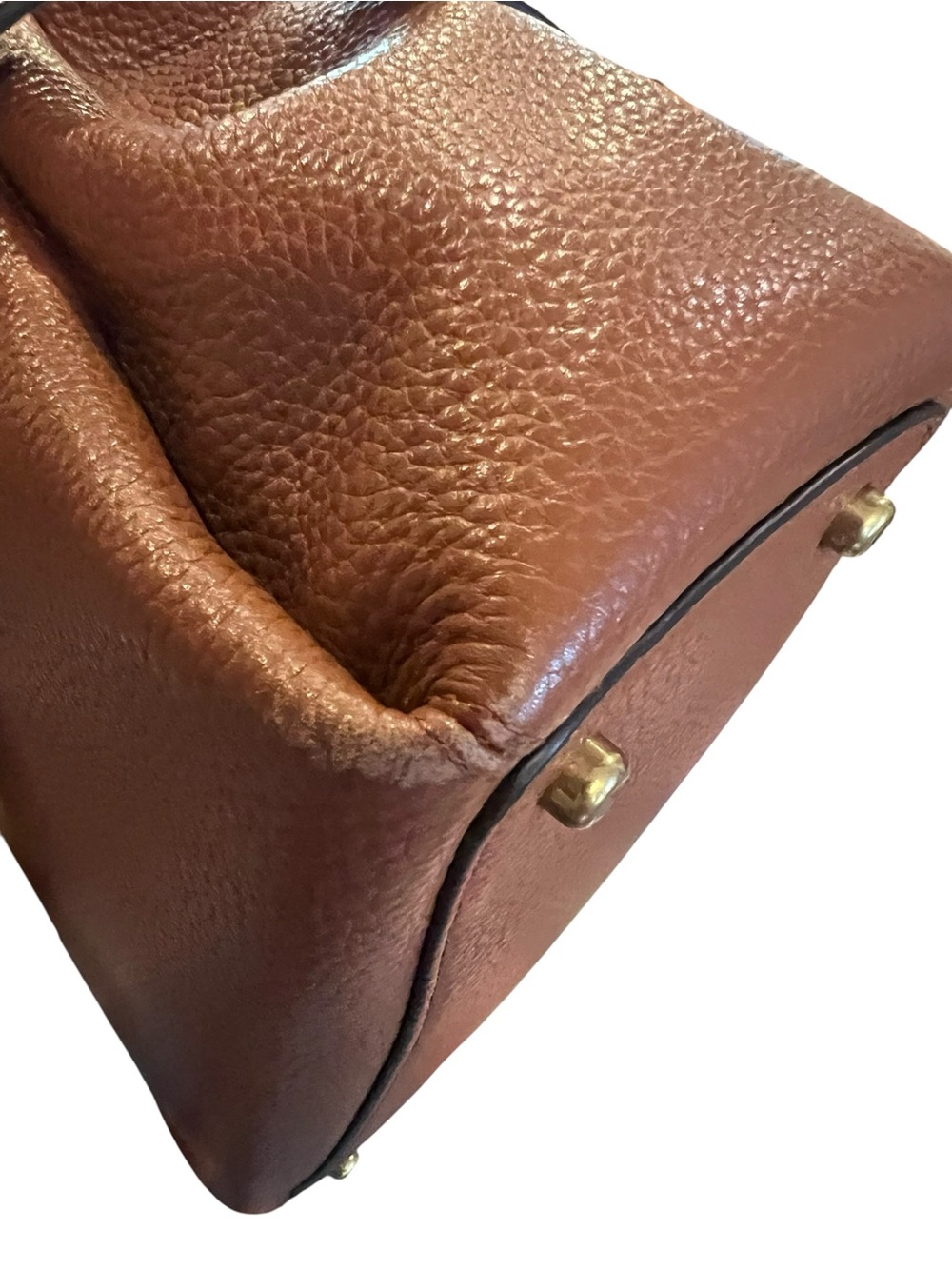 Coach Pebbled Leather Shoulder Bag in Brown with Gold Hardware - Picture 7 of 12